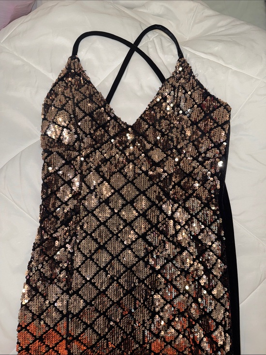Papaya Dresses & Skirts - Papaya Rose Gold Sequin Slip with Black Straps
